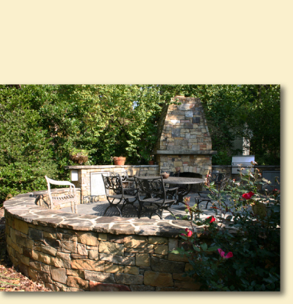 photographs of outdoor living spaces designed by Tom Hunter