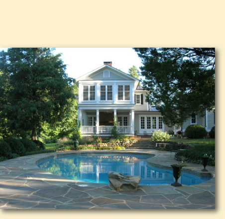 photographs of outdoor living spaces designed by Tom Hunter